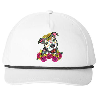 Cute Calavera Perro Dia De Los Muertos Halloween Dog Snapback Five-Panel Rope Hat