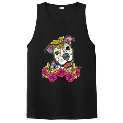 Cute Calavera Perro Dia De Los Muertos Halloween Dog PosiCharge Competitor Tank