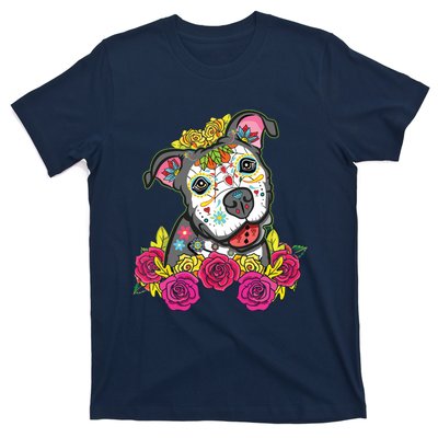 Cute Calavera Perro Dia De Los Muertos Halloween Dog T-Shirt