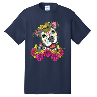 Cute Calavera Perro Dia De Los Muertos Halloween Dog Tall T-Shirt