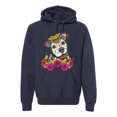 Cute Calavera Perro Dia De Los Muertos Halloween Dog Premium Hoodie