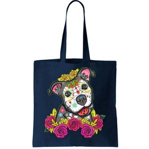 Cute Calavera Perro Dia De Los Muertos Halloween Dog Tote Bag