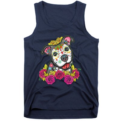 Cute Calavera Perro Dia De Los Muertos Halloween Dog Tank Top