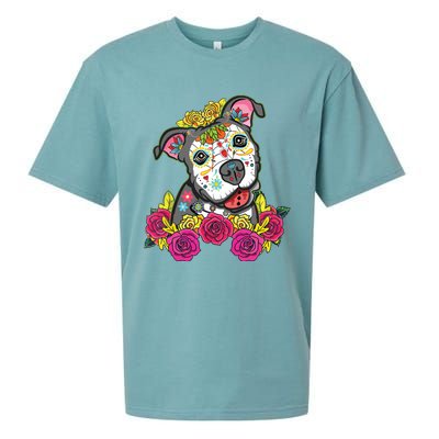 Cute Calavera Perro Dia De Los Muertos Halloween Dog Sueded Cloud Jersey T-Shirt