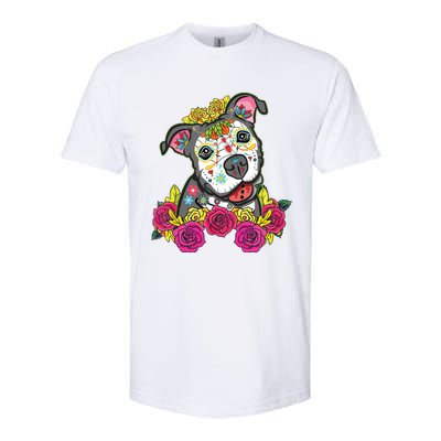 Cute Calavera Perro Dia De Los Muertos Halloween Dog Softstyle CVC T-Shirt