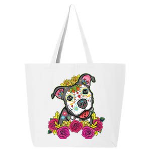 Cute Calavera Perro Dia De Los Muertos Halloween Dog 25L Jumbo Tote