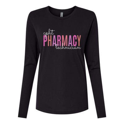 Cpht Certified Pharmacy Technician Tech Teams Medication Womens Cotton Relaxed Long Sleeve T-Shirt