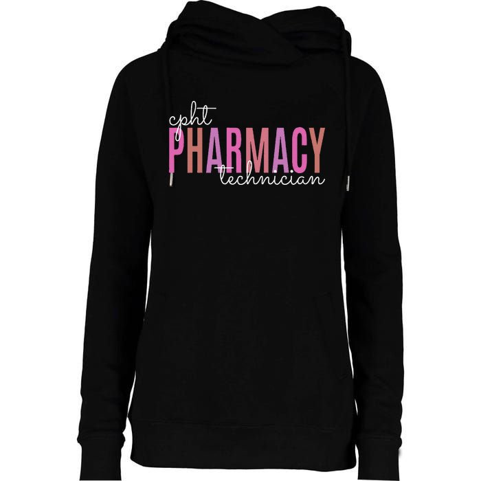 Cpht Certified Pharmacy Technician Tech Teams Medication Womens Funnel Neck Pullover Hood