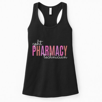 Cpht Certified Pharmacy Technician Tech Teams Medication Women's Racerback Tank