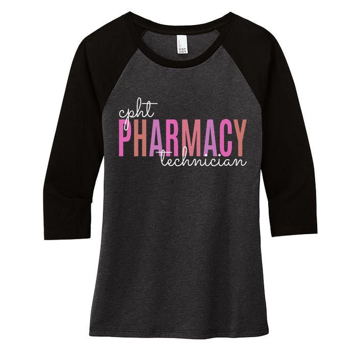 Cpht Certified Pharmacy Technician Tech Teams Medication Women's Tri-Blend 3/4-Sleeve Raglan Shirt