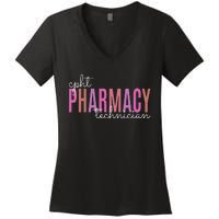 Cpht Certified Pharmacy Technician Tech Teams Medication Women's V-Neck T-Shirt