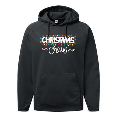 Christmas Crew Party Friends Merry Christmas Lights Family Tank Top Performance Fleece Hoodie