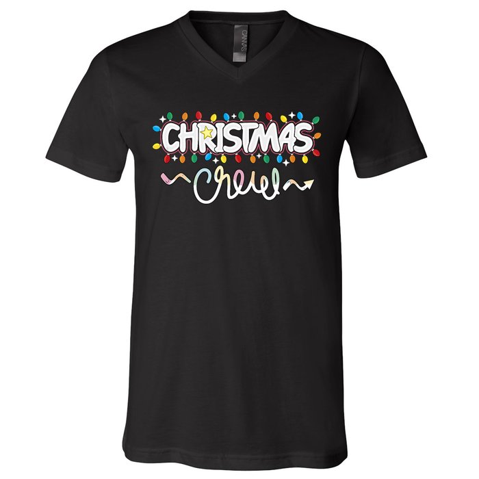 Christmas Crew Party Friends Merry Christmas Lights Family Tank Top V-Neck T-Shirt