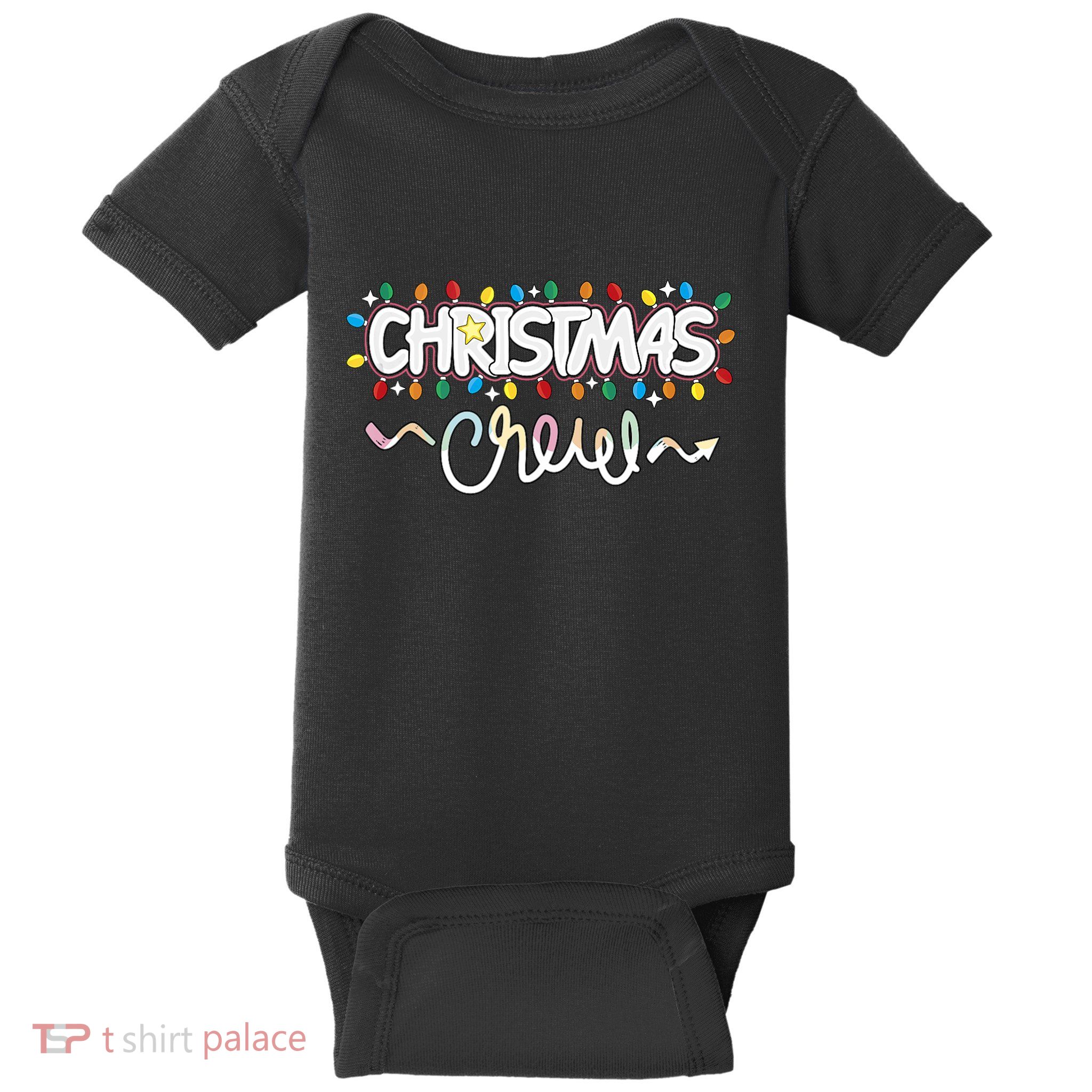 Christmas Crew Party Friends Merry Christmas Lights Family Tank Top Baby Bodysuit
