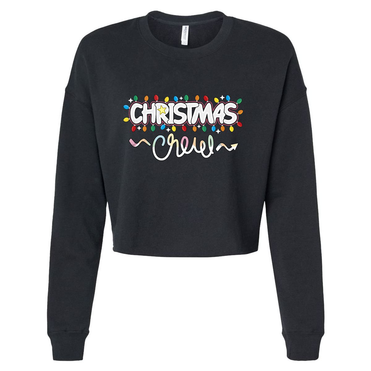 Christmas Crew Party Friends Merry Christmas Lights Family Tank Top Cropped Pullover Crew