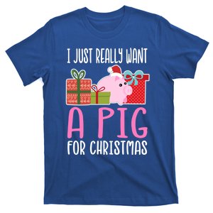 Cute Christmas Pig I Want A Pig Gift T-Shirt