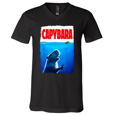 Classic Capybara Paws Lover Animals Outfits Capybaras Kawai V-Neck T-Shirt