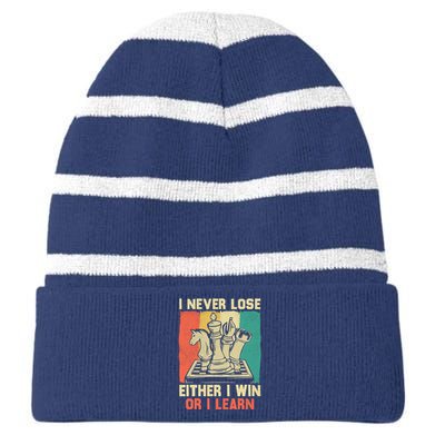 Cool Chess Piece Lovers Teen Boy Gifts For Chess Players Striped Beanie with Solid Band