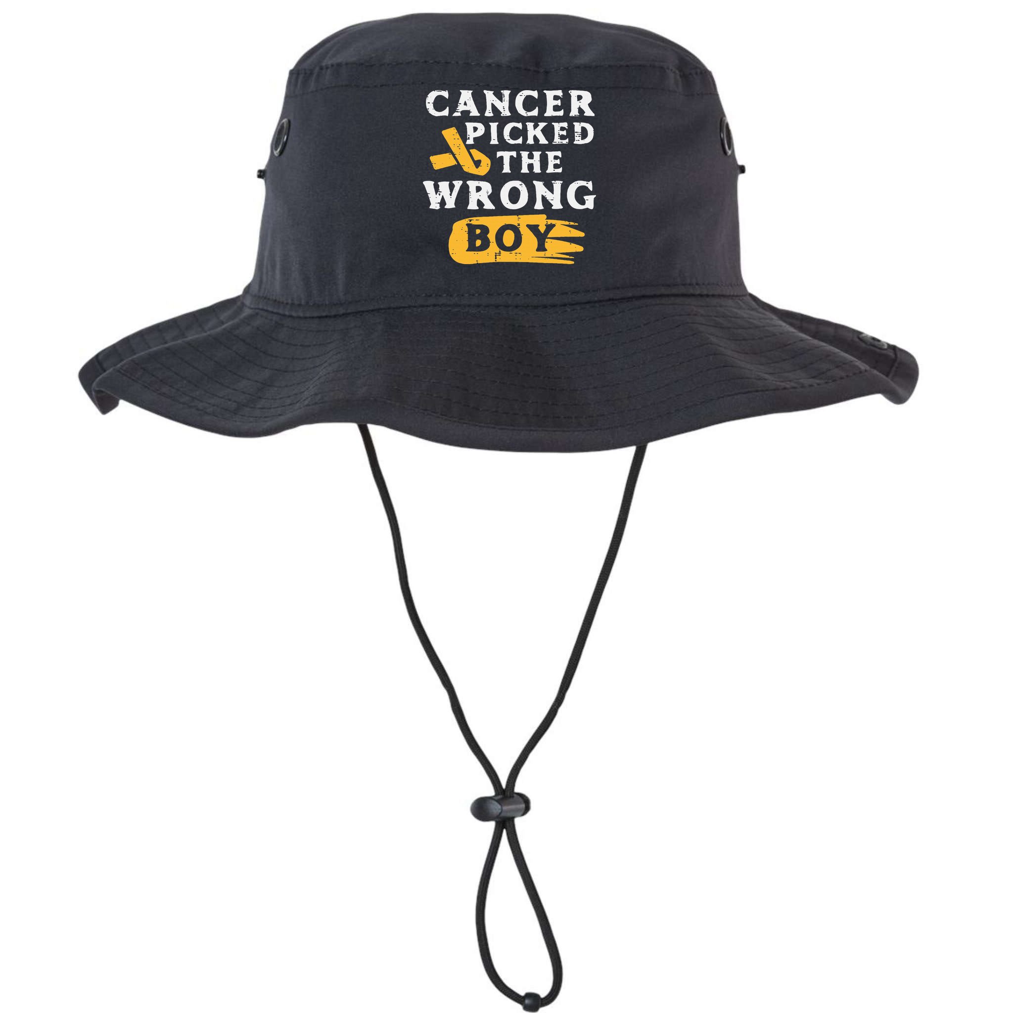 Childhood Cancer Picked The Wrong Boy Awareness Ribbon Bucket Hat