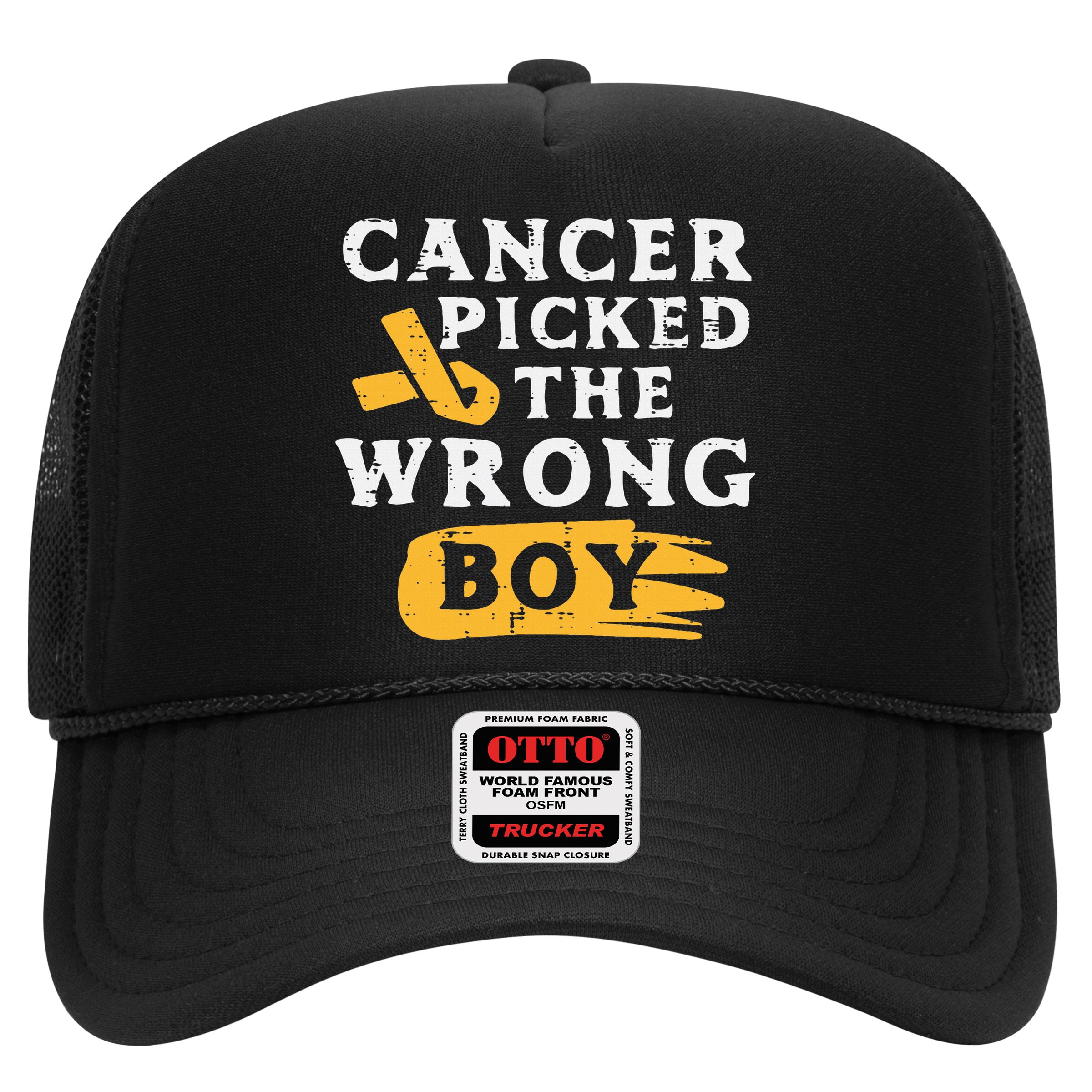Childhood Cancer Picked The Wrong Boy Awareness Ribbon Hat