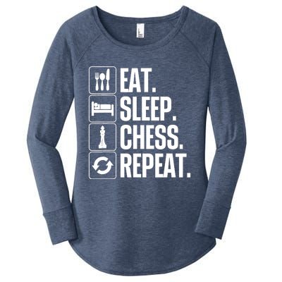 Cute Chess Player Art For Boy Chess Lover Novelty Women's Perfect Tri Tunic Long Sleeve Shirt