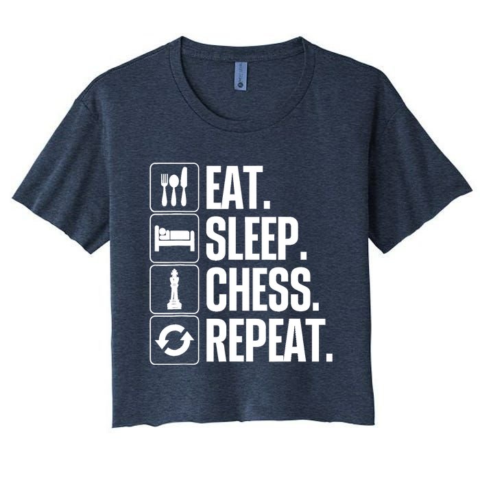 Cute Chess Player Art For Boy Chess Lover Novelty Women's Crop Top Tee