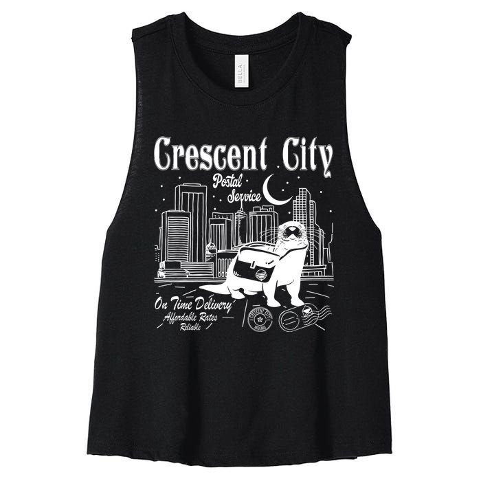 Crescent City Postal Service Messenger Otter Crescent City Women's Racerback Cropped Tank