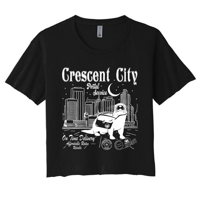 Crescent City Postal Service Messenger Otter Crescent City Women's Crop Top Tee