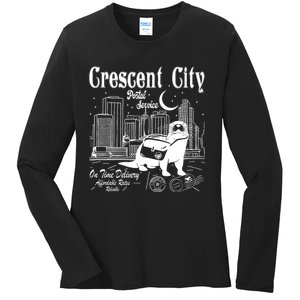 Crescent City Postal Service Messenger Otter Crescent City Ladies Long Sleeve Shirt