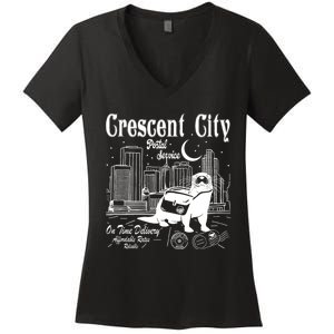 Crescent City Postal Service Messenger Otter Crescent City Women's V-Neck T-Shirt