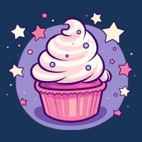 Cupcake Cute Pastel Kawaii Celestial Stars Baking Dessert 7 Panel Mesh Trucker Snapback Hat