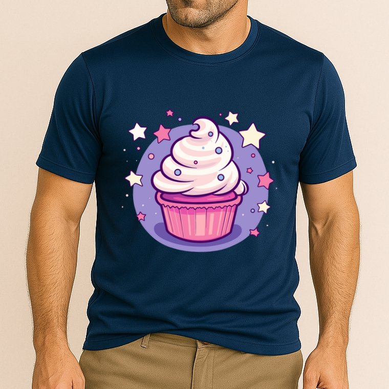 Cupcake Cute Pastel Kawaii Celestial Stars Baking Dessert Cooling Performance Crew T-Shirt