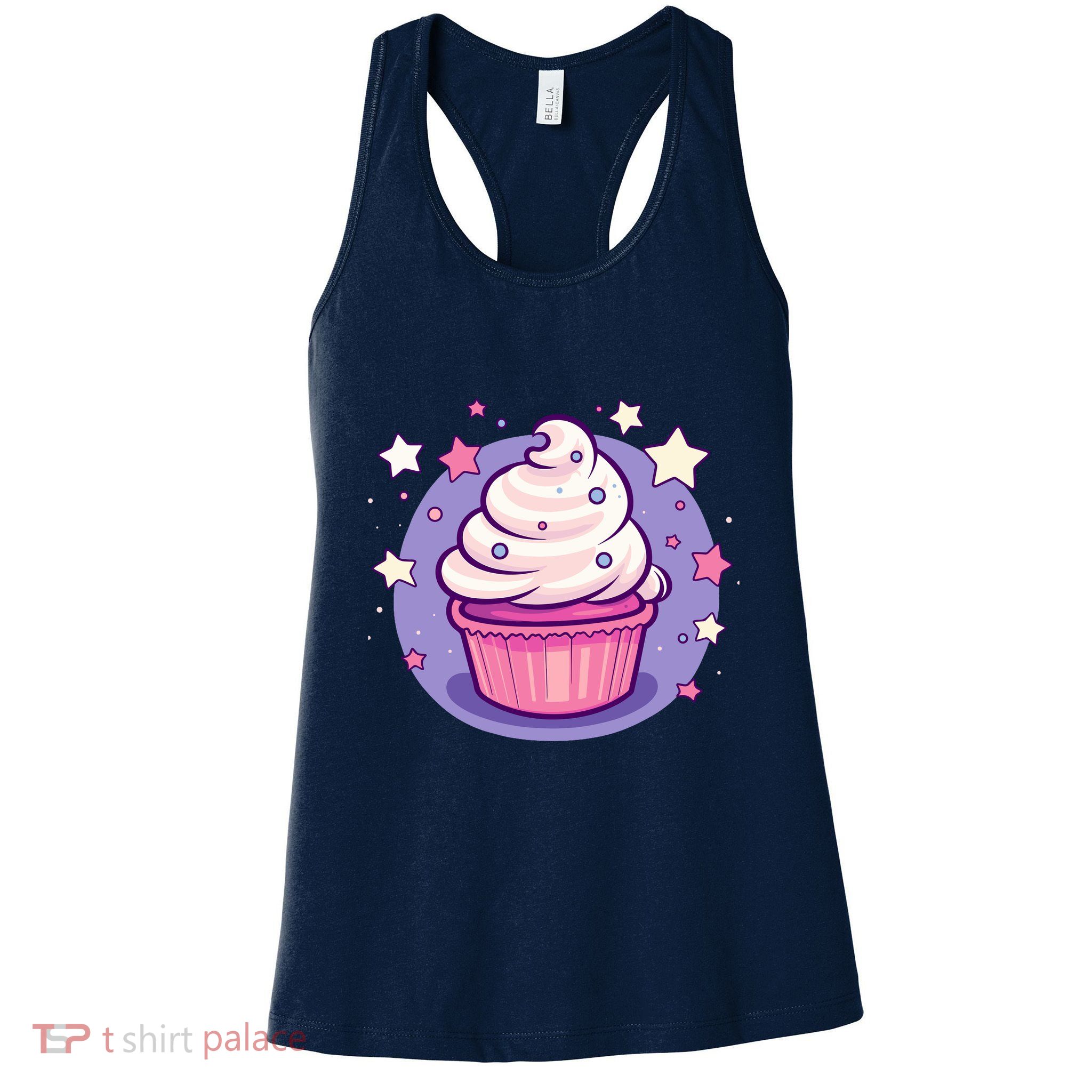 Cupcake Cute Pastel Kawaii Celestial Stars Baking Dessert Womens Tank Top