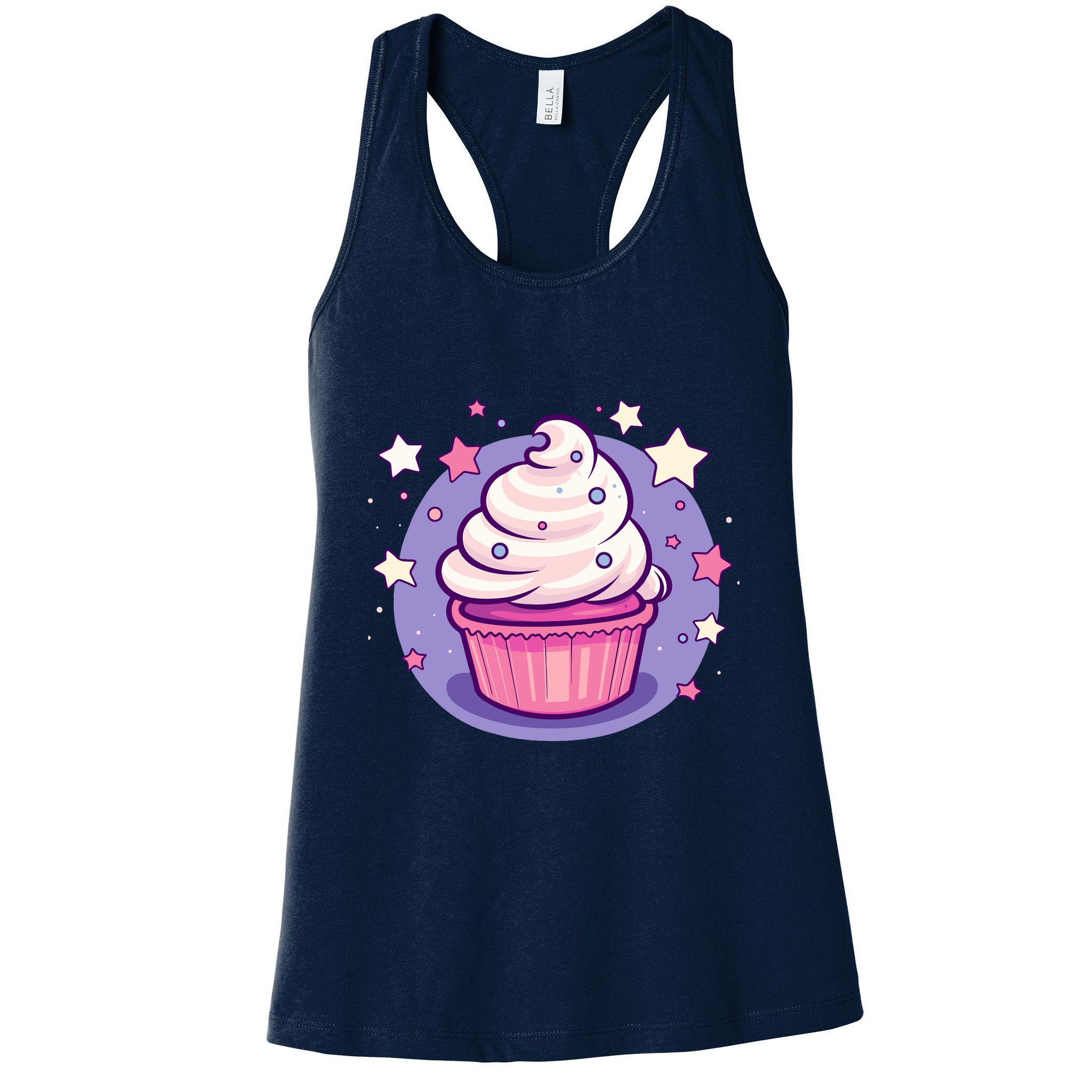 Cupcake Cute Pastel Kawaii Celestial Stars Baking Dessert Womens Tank Top