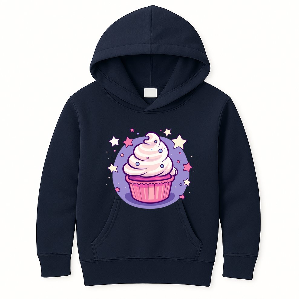 Cupcake Cute Pastel Kawaii Celestial Stars Baking Dessert Kids Hoodie