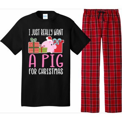 Cute Christmas Pig I Want A Pig Cool Gift Pajama Set