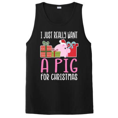 Cute Christmas Pig I Want A Pig Cool Gift PosiCharge Competitor Tank