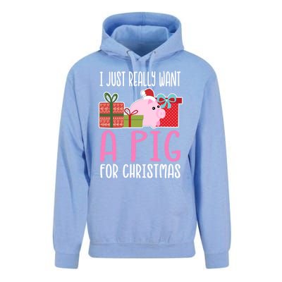 Cute Christmas Pig I Want A Pig Cool Gift Unisex Surf Hoodie