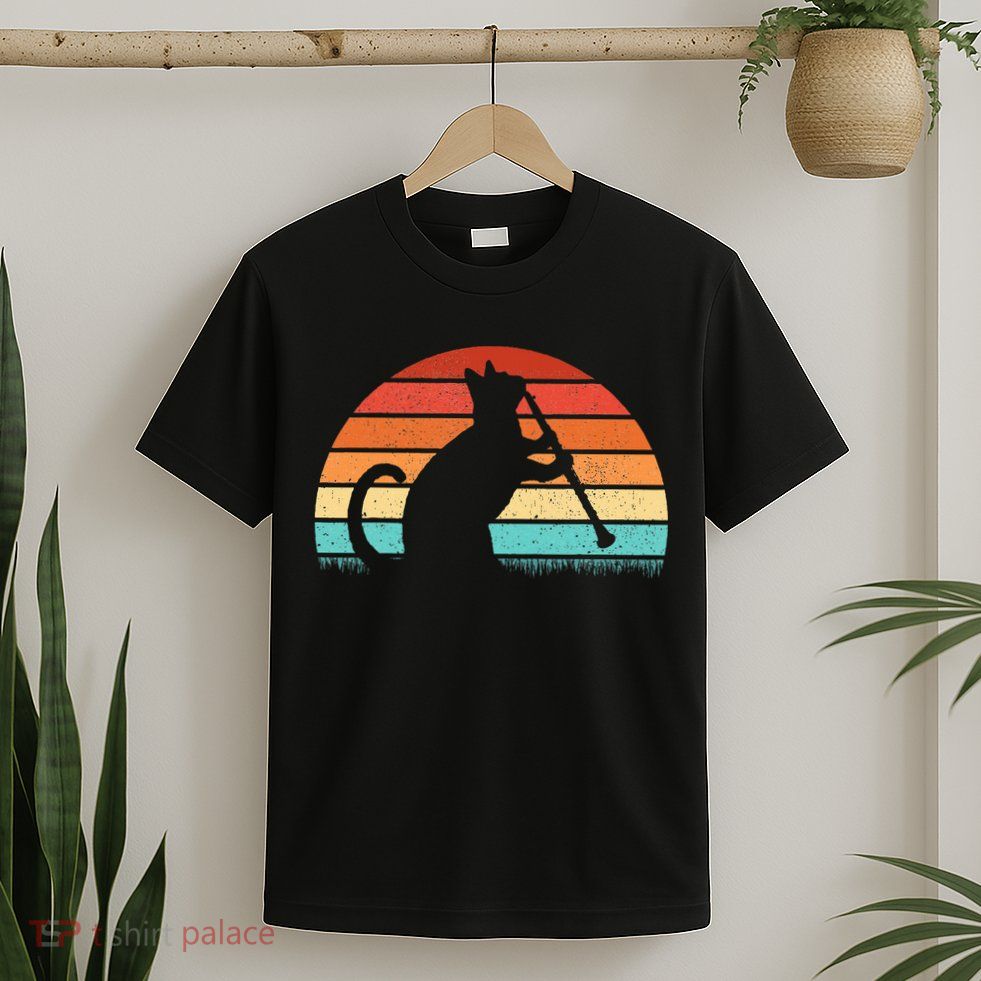 Clarinet Cat Player Retro Clarinetist Music Lover T-Shirt