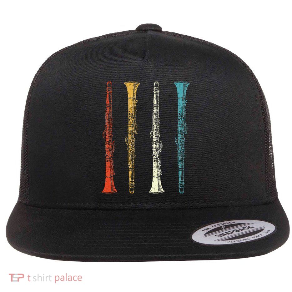 Clarinets Clarinet Player Clarinetist Woodwind Flat Bill Trucker Hat