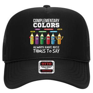 Complementary Colors Pun Artist Art Teacher High Crown Mesh Back Trucker Hat