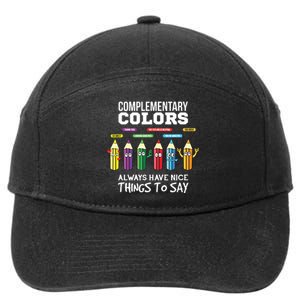 Complementary Colors Pun Artist Art Teacher 7-Panel Snapback Hat