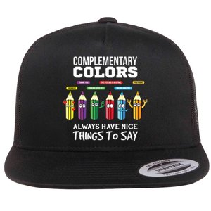 Complementary Colors Pun Artist Art Teacher Flat Bill Trucker Hat