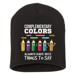 Complementary Colors Pun Artist Art Teacher Short Acrylic Beanie