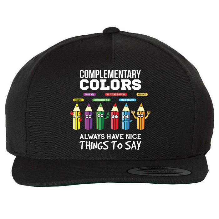 Complementary Colors Pun Artist Art Teacher Wool Snapback Cap