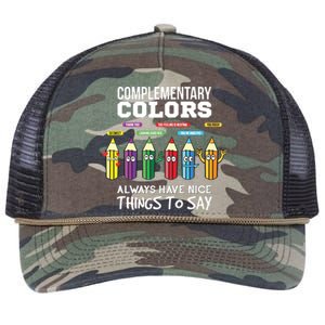 Complementary Colors Pun Artist Art Teacher Retro Rope Trucker Hat Cap