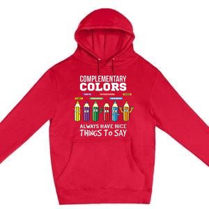 Complementary Colors Pun Artist Art Teacher Premium Pullover Hoodie