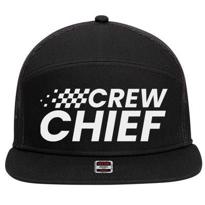 Crew Chief Pit Crew Racing Team Racer Car 7 Panel Mesh Trucker Snapback Hat
