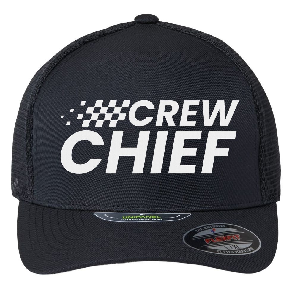 Crew Chief Pit Crew Racing Team Racer Car Flexfit Unipanel Trucker Cap