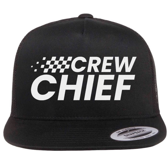 Crew Chief Pit Crew Racing Team Racer Car Flat Bill Trucker Hat